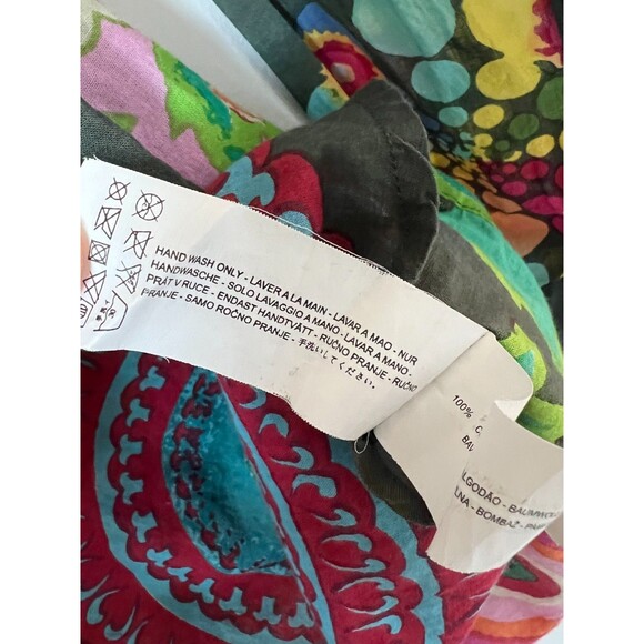 Desigual Women's Large Floral Artsy Button Down Blouse Multi Colored Embroidered - Picture 7 of 12